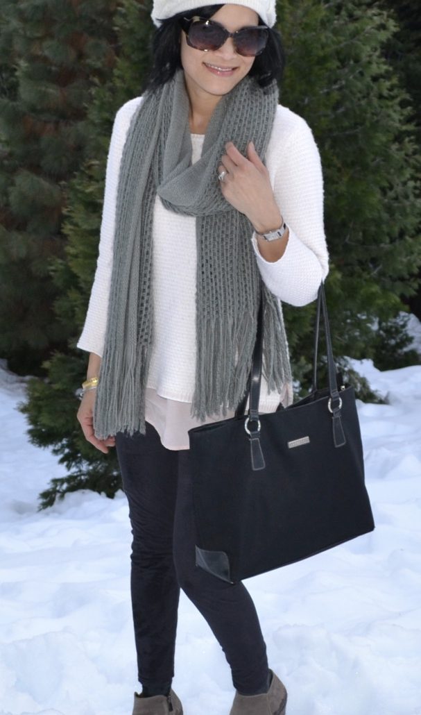 winter capsule outfit winter pastels