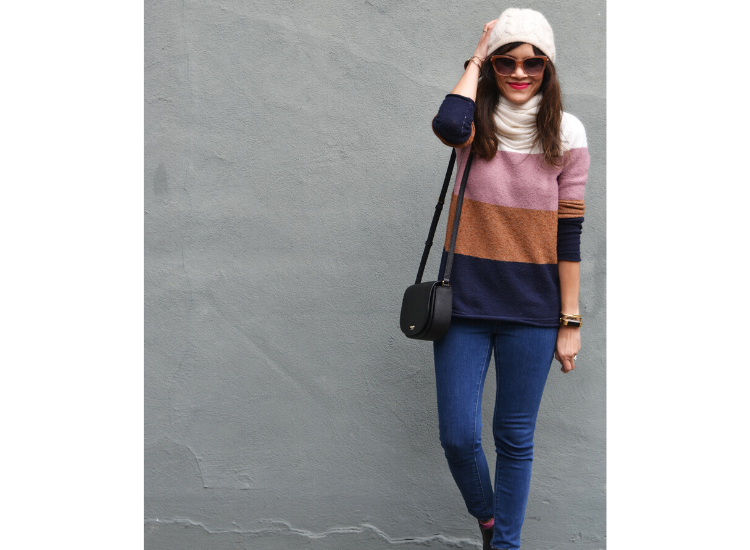 Color Block Sweater & Chelsea Boots