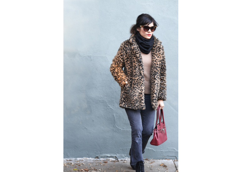 Leopard Coat & Flare Jeans