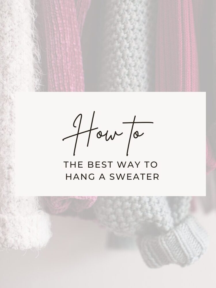 A simple folding technique for hanging a sweater on a hanger to prevent shoulder bumps.